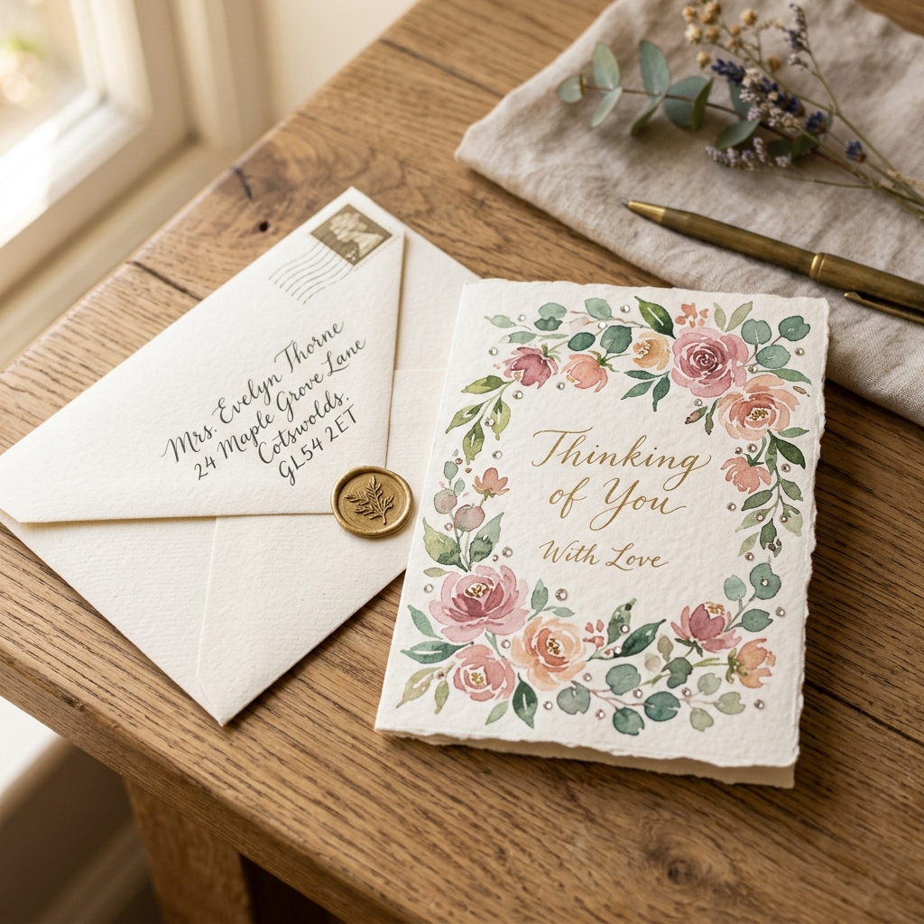 Handcrafted Card with Crystals